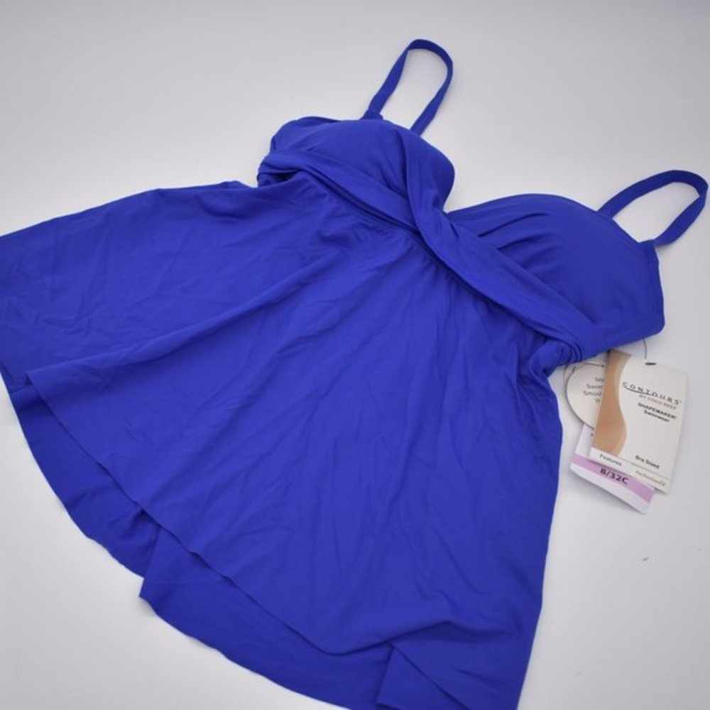 Coco Reef Contours Keepsake Diamond Wrap Underwire Tankini Top Cobalt Blue